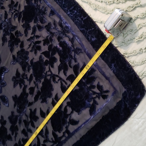 Purple Blue Burnout Silk Scarf - Picture 7 of 16